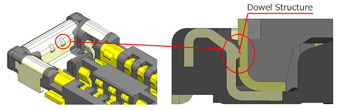 Diagram explaining the hold-down tab structure