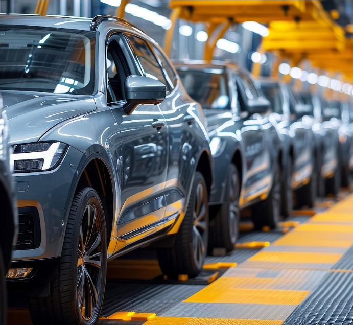 Image of electric vehicle production line