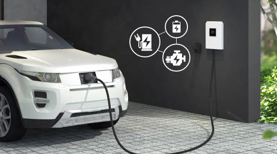 Image of electric vehicle charging station at home