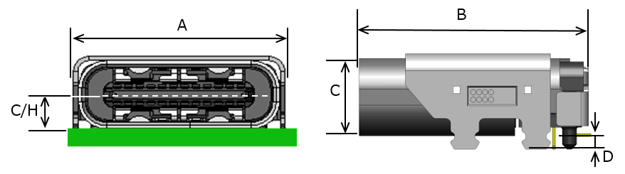 usb type c receptacle hybrid