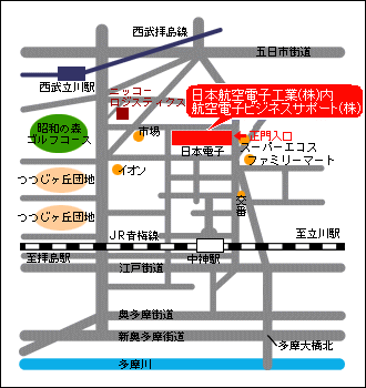 航空電子ビジネスサポート本社マップ