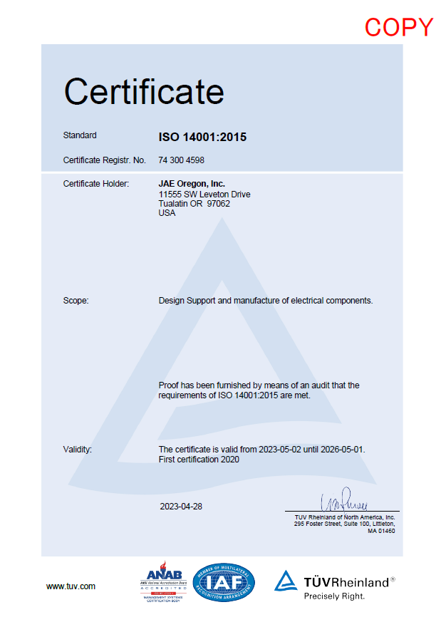 ISO14001(Oregon)