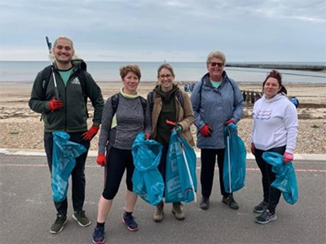 Beach cleanup activities