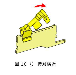 バー接触構造